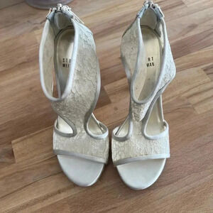 Stuart Weitzman Torrid Satin and  Lace heels